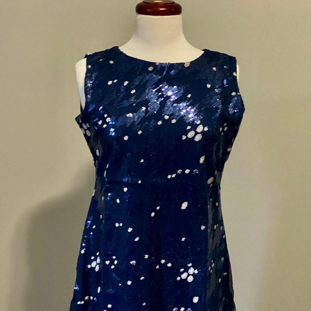 Women Sequin Navy Cocktail Dress